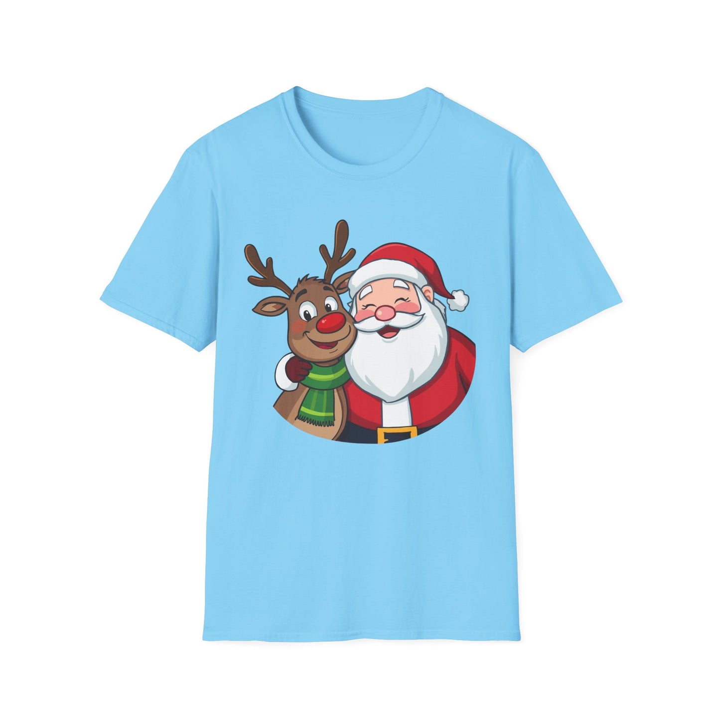 Smiling Santa and Rudolph Shirt, Family Christmas Shirts, Christmas T Shirt, Holiday Shirt, Cute Xmas Shirt for the family, Holiday Gift