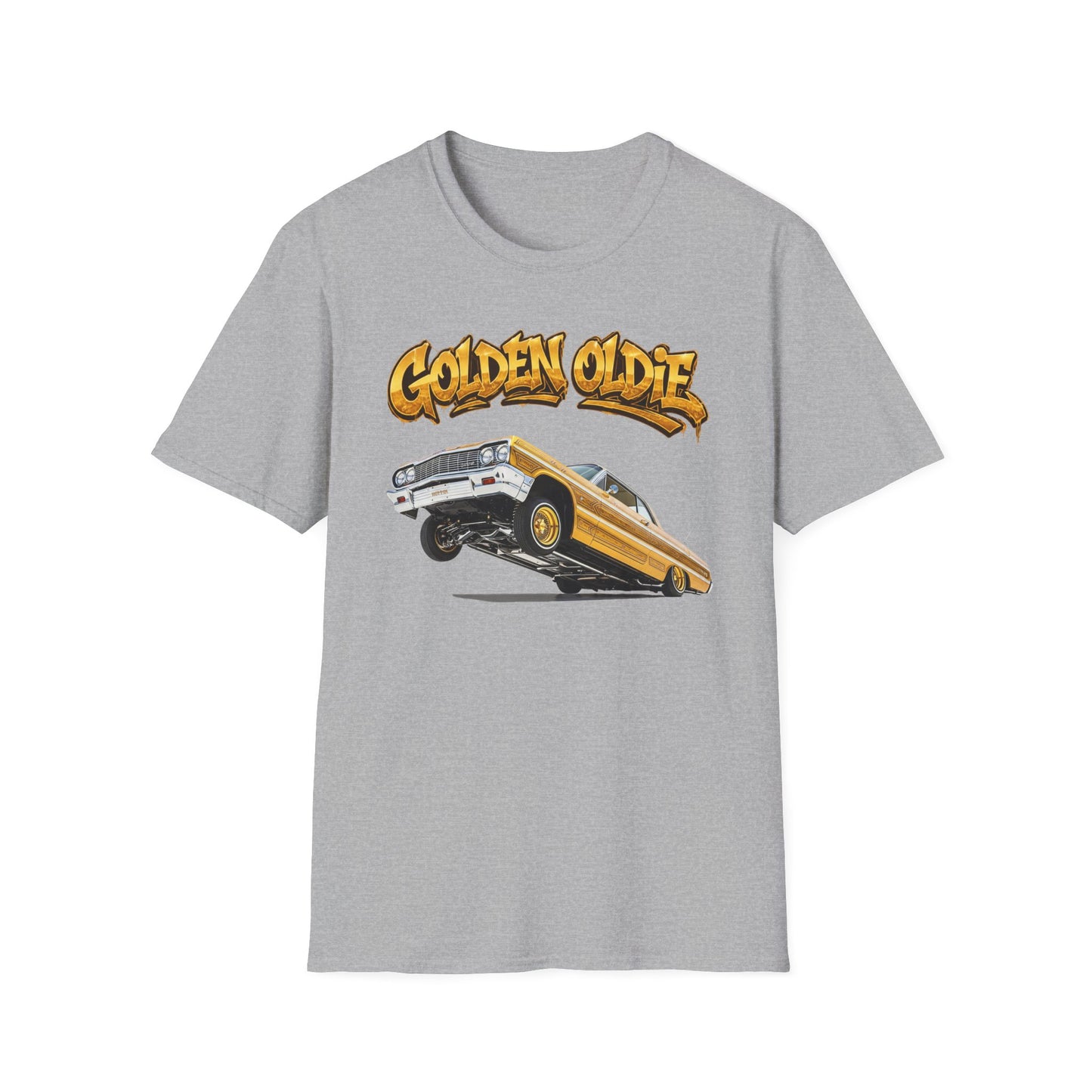 Golden Oldie Lowrider Shirt, Classic Car Tee, Vintage Auto Graphic Shirt, Car Enthusiast Gift, Retro Car Lover Tee