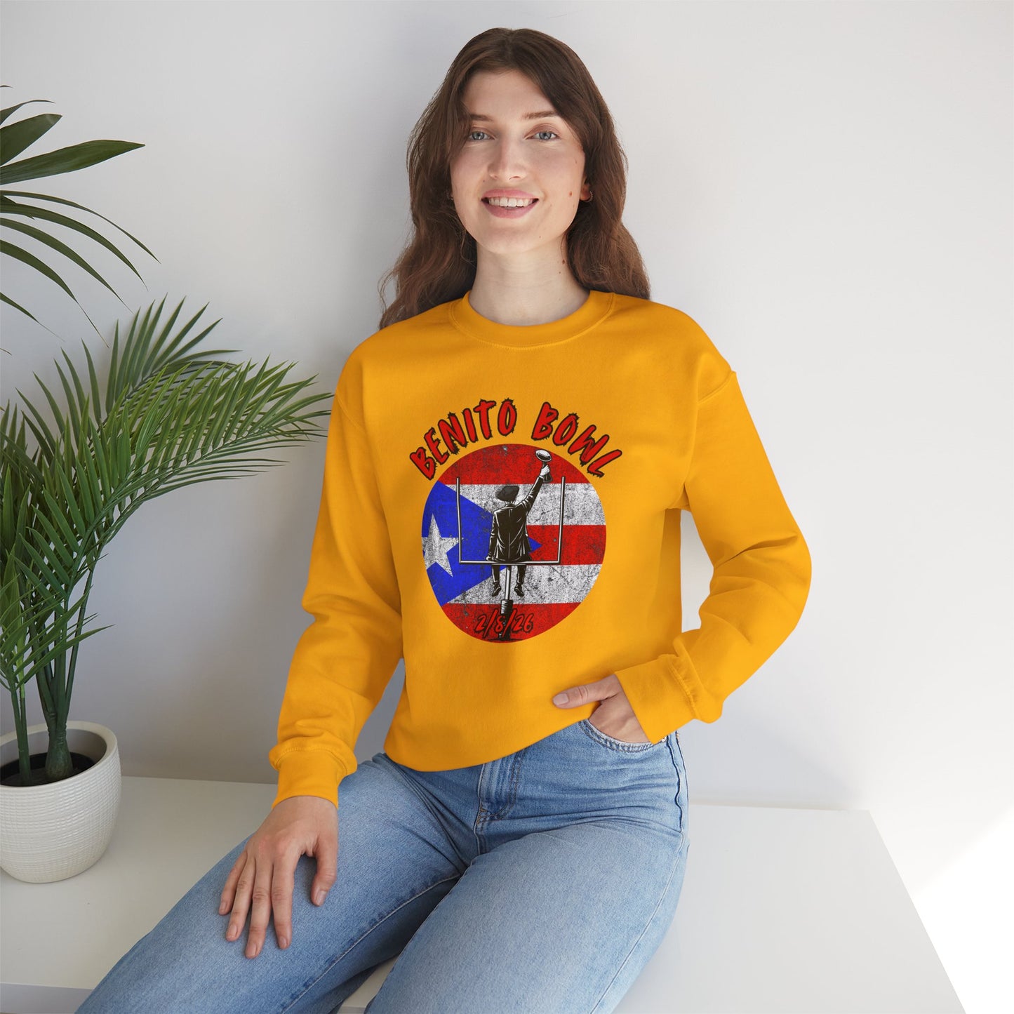 Benito Bowl 2/8/26 Sweatshirt – Puerto Rico Heritage, Boricua Pride Football Fan Sweatshirt