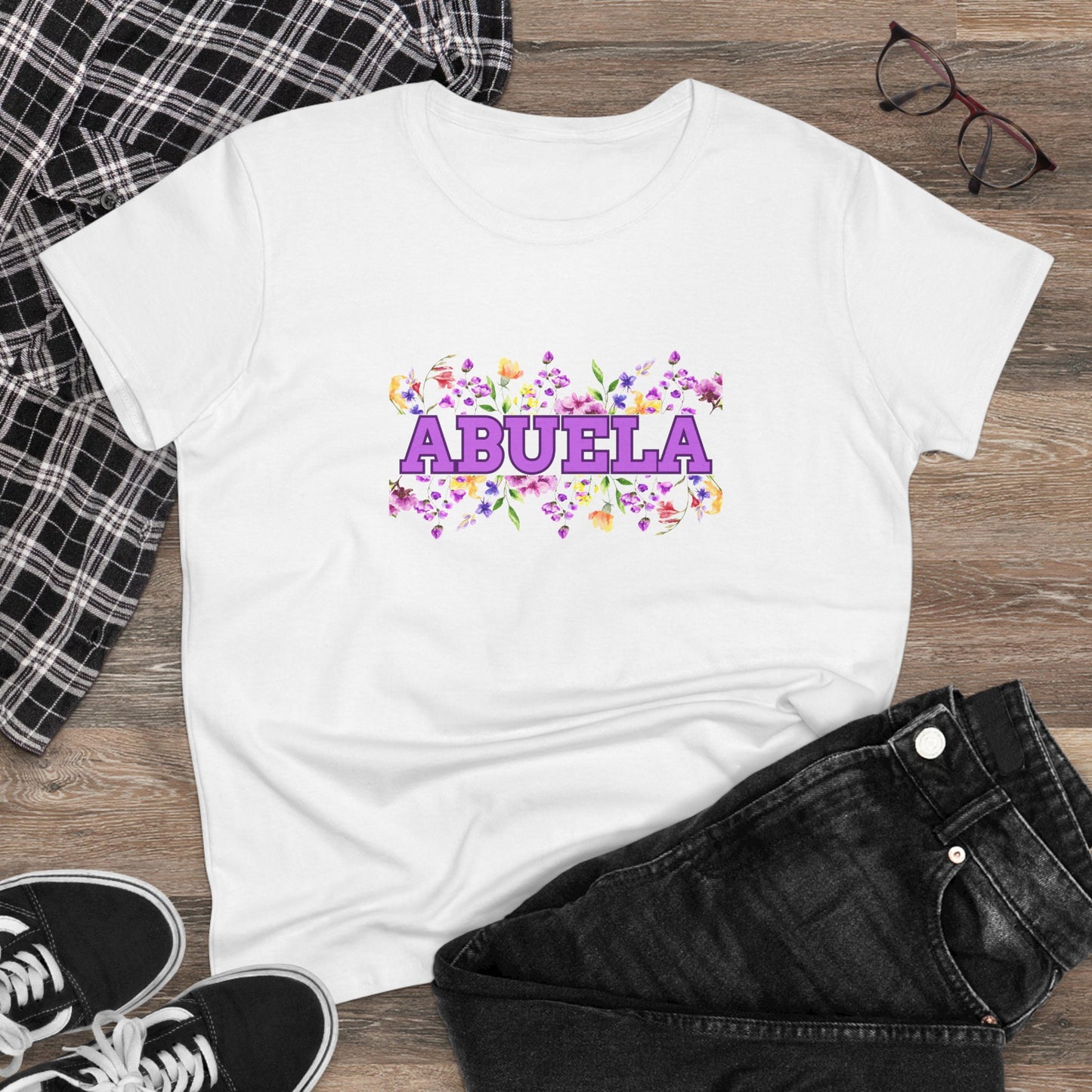 Abuela con Flores Shirt, Gift for Grandma, Gift for Abuela, Mothers Day Gift, Dia de las madres regalo, Abuela Gifts, Gift for Mom