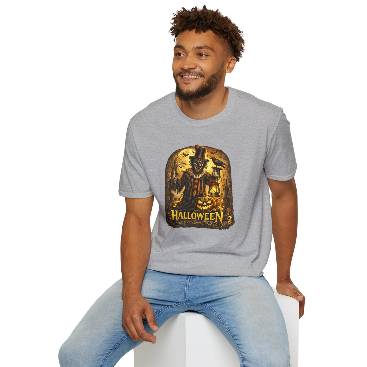 Halloween Horror Shirt, Creepy Clown T-Shirt, Scary Pumpkin Graveyard Tee, Spooky Season Shirt, Halloween Party Gift