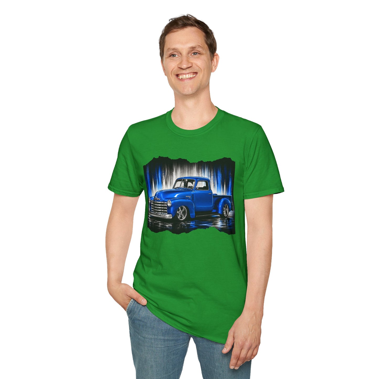 Vintage Truck Shirt, Blue Pickup Truck Tee, Classic Truck Graphic Shirt, Truck Enthusiast Gift, Retro Auto Unisex Tee