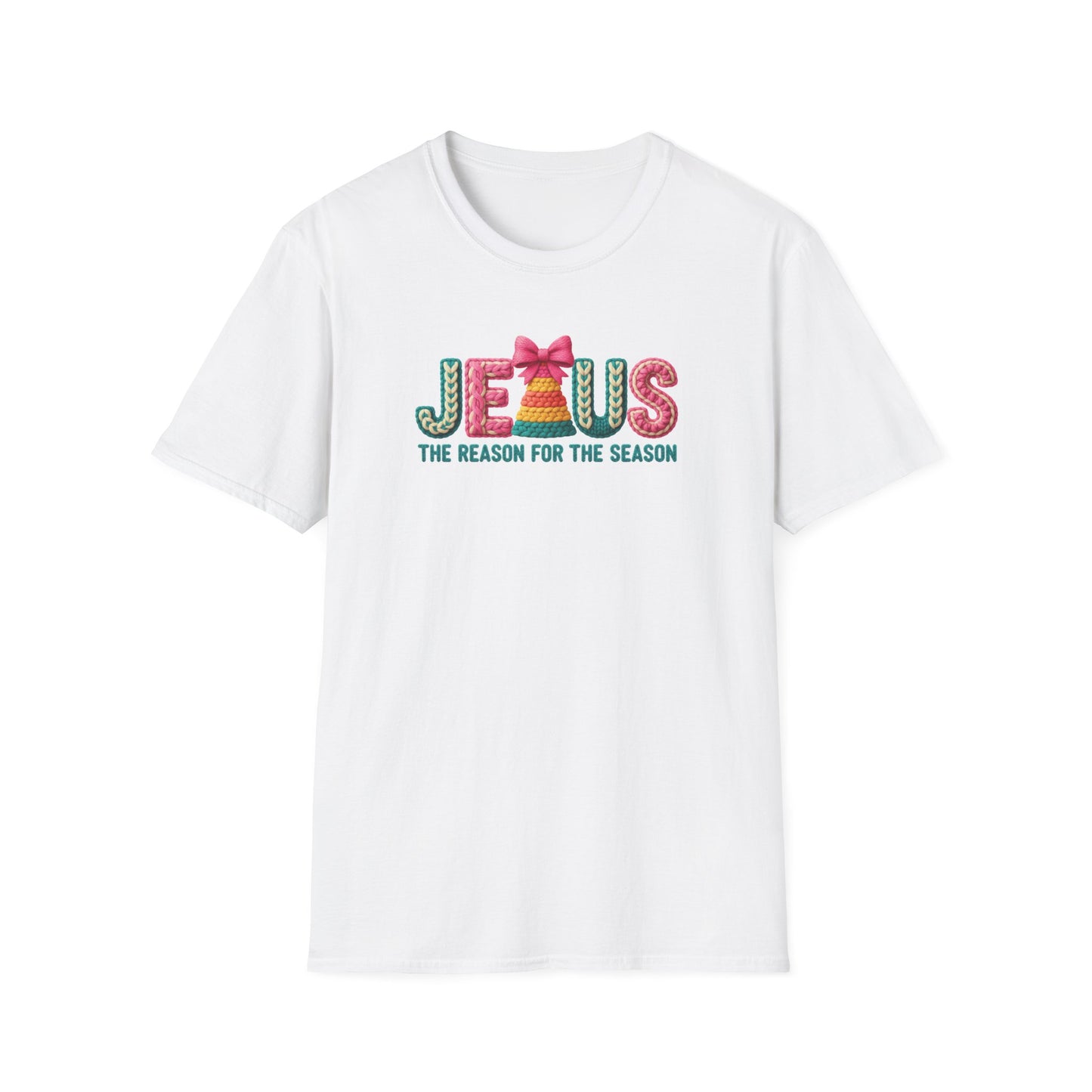 Jesus Christmas T-Shirt – The Reason for the Season Tee, Faith Christian Holiday Shirt with Bow Design