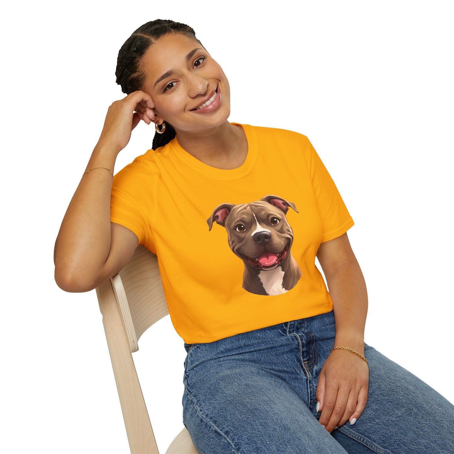 Pit Bull Terrier Dog Portrait Shirt – Pitbull Dog Lover Gift, Cute Dog Mom Tee, Dog Dad Shirt, Pet Breed Apparel
