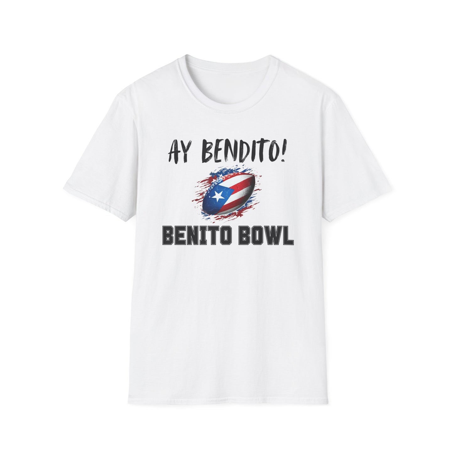Ay Bendito! Benito Bowl T-Shirt, Halftime Benito Shirt, Football Fan Gift, Benito Tee, Puerto Rico Heritage Boriqua Pride Gift