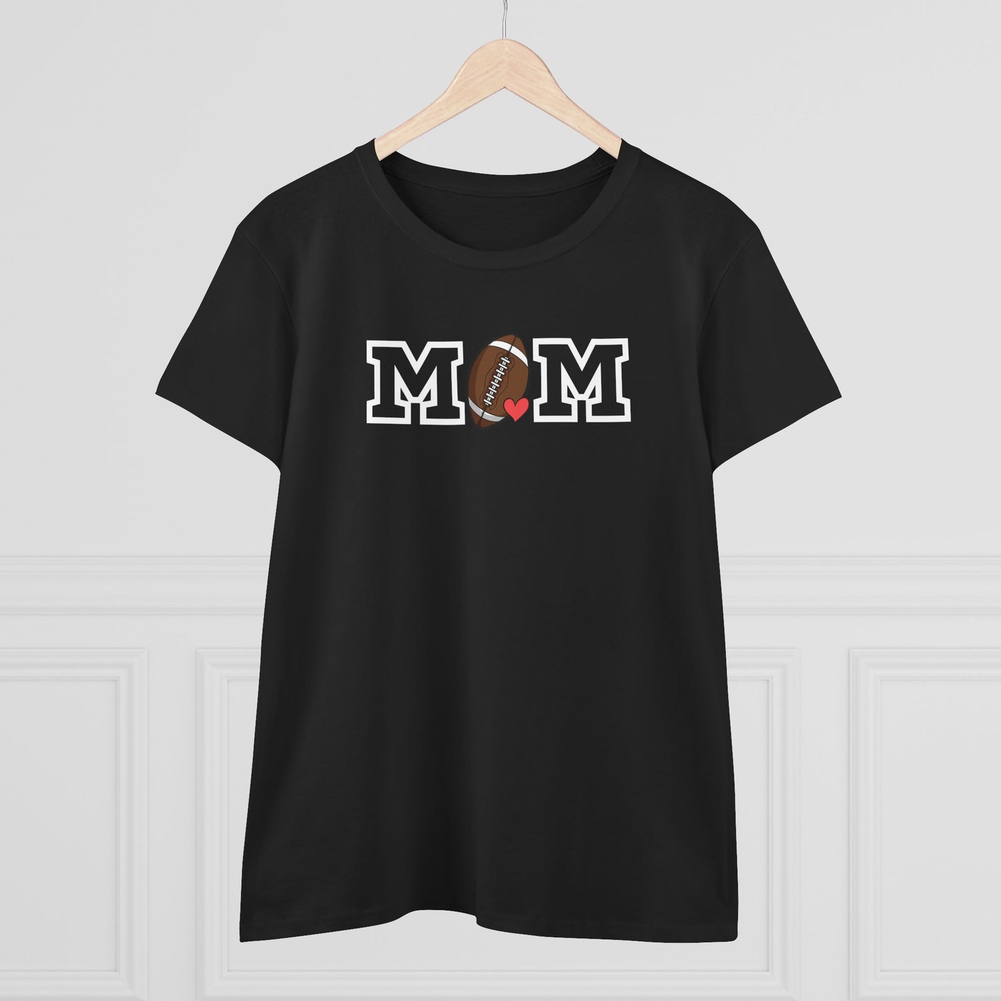 Football Mom Shirt, Sports Mom Gift, Cotton T-Shirt, Football Fan Apparel, Mother's Day Tee, Mom loves Football, Sports Mom
