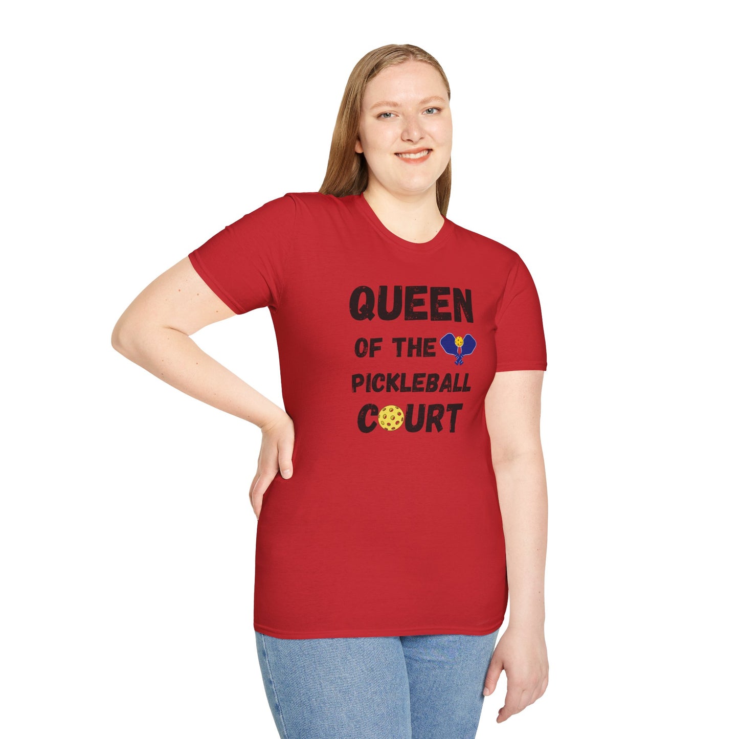 Queen of the Pickleball Court Unisex Softstyle T-Shirt, Pickleball Gift, Pickleball Apparel, Pickleball Lover Shirt, Pickleball Player Tee,
