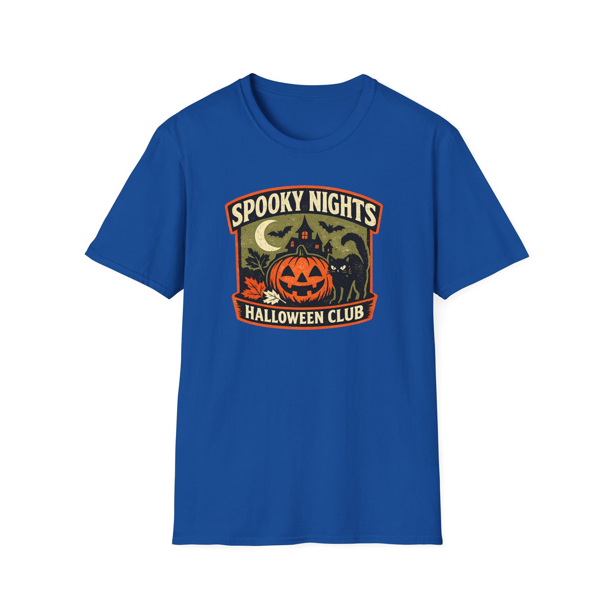 Halloween Black Cat Shirt, Spooky Nights Halloween Club Tee, Pumpkin Cat T-Shirt, Cute Halloween Shirt, Fall Graphic Tee