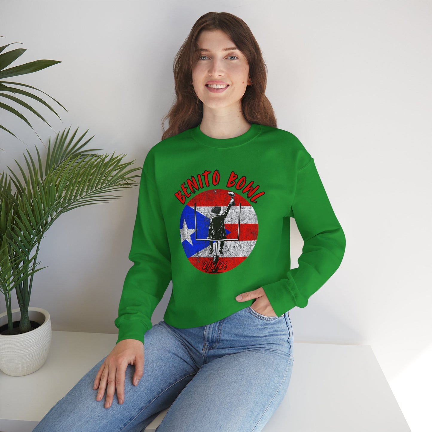 Benito Bowl 2/8/26 Sweatshirt – Puerto Rico Heritage, Boricua Pride Football Fan Sweatshirt