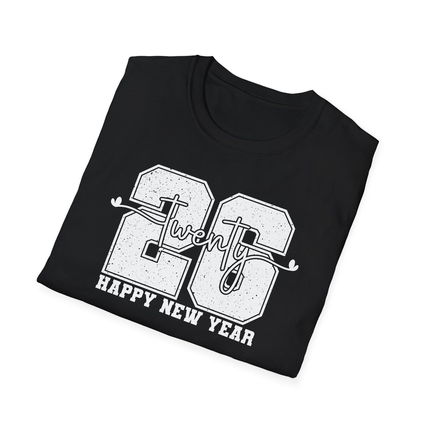Happy New Year 2026 T-Shirt – Distressed Varsity 26 Twenty New Year Shirt, Retro College Style NYE Tee, New Year’s Eve Party Graphic Top