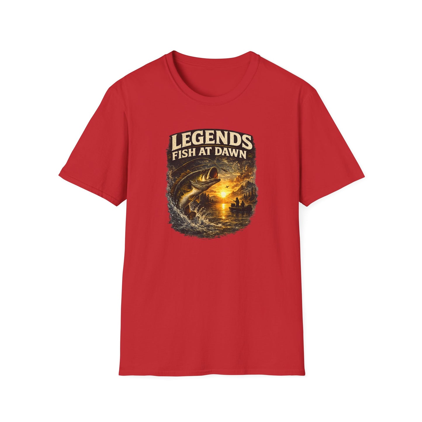Fishing Shirt for Men, Legends Fish at Dawn Tee, Bass Fishing T-Shirt, Fisherman Gift, Fathers Day Shirt for Dad