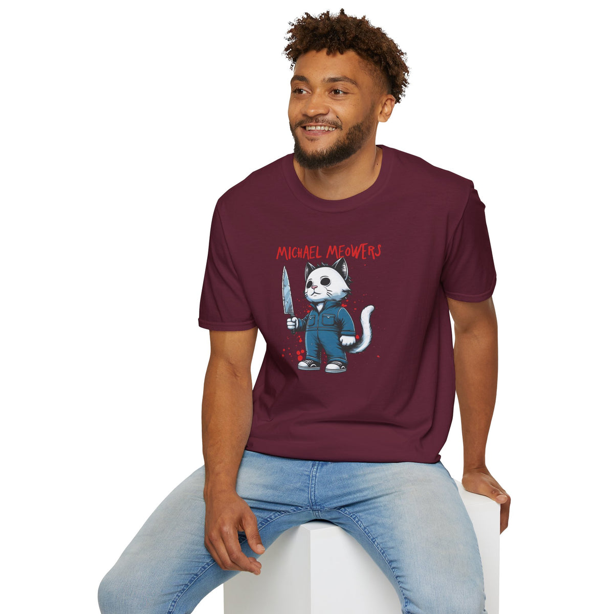 Michael Meowers Halloween Funny Cat T-Shirt, Scary Movie Tee, Halloween Cat Shirt, Horror Movie Cat Fan Gift, Horror Movie Character