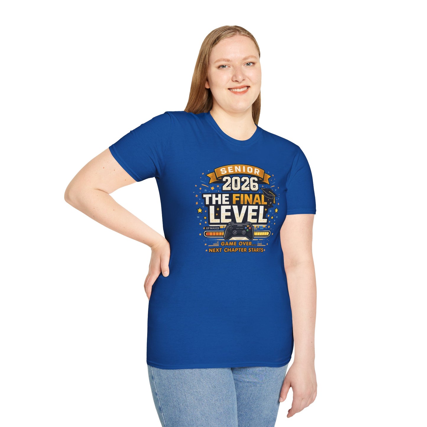 Senior 2026 The Final Level Gamer Graduation T-Shirt, Class of 2026 Game Over Next Chapter Starts Tee for Boys Girls Grad