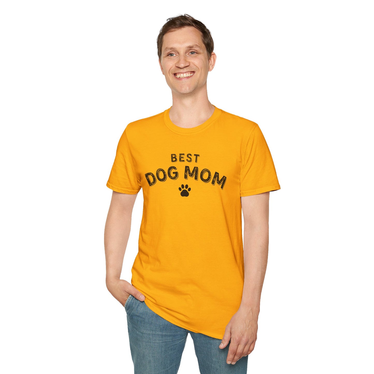 Best Dog Mom T-Shirt – Cute Dog Lover Shirt with Paw Print, Funny Pet Mom Gift Tee
