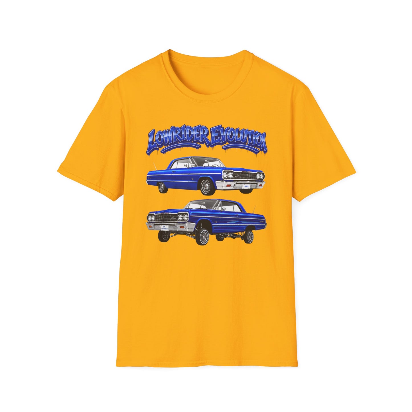 Classic Lowrider Shirt, Lowrider Evolution Tee, Blue Vintage Car Shirt, Car Enthusiast Gift, Retro Auto Graphic Tee