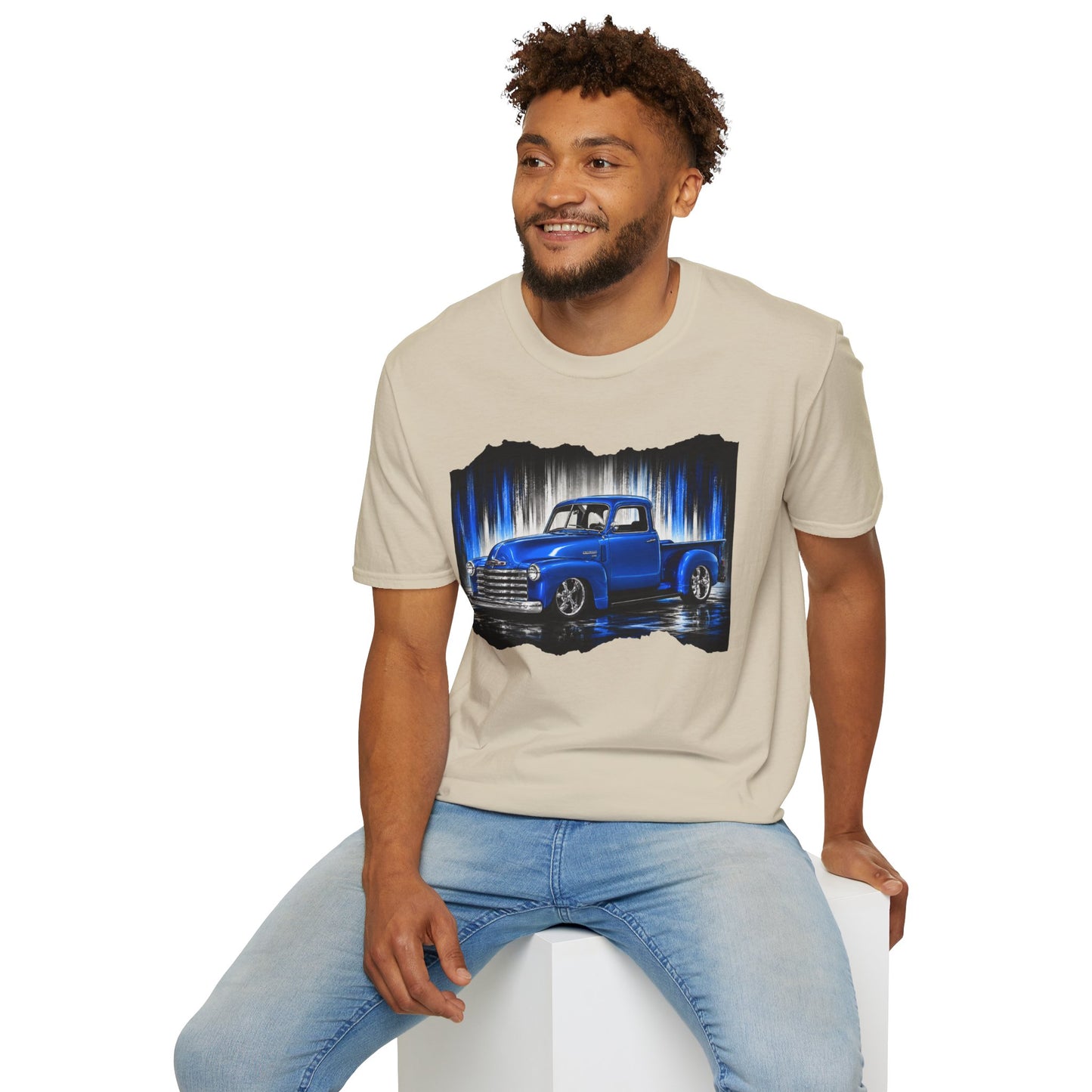 Vintage Truck Shirt, Blue Pickup Truck Tee, Classic Truck Graphic Shirt, Truck Enthusiast Gift, Retro Auto Unisex Tee
