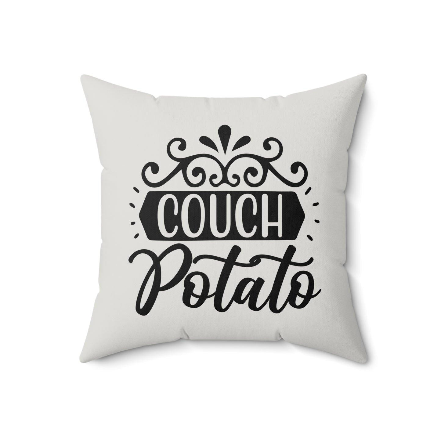 Couch Potato Quote Pillow, Faux Suede Throw Cushion for Home Decor, Funny Gift for friends and family, Living Room Accent, Couch Pillow
