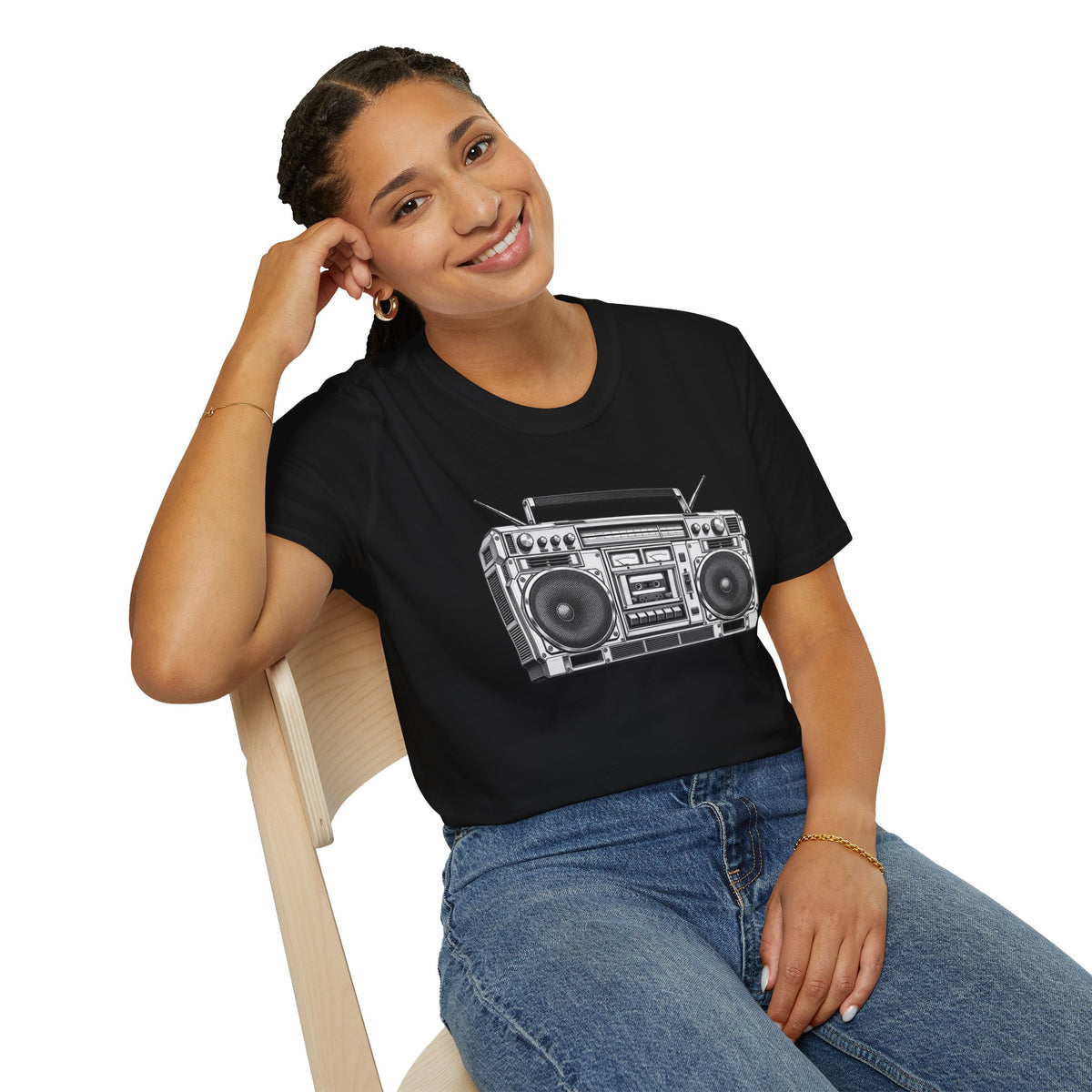 Boombox T-Shirt, Retro Music Shirt, Vintage Cassette Radio Tee, 80s 90s Nostalgia, Music Lover Gift