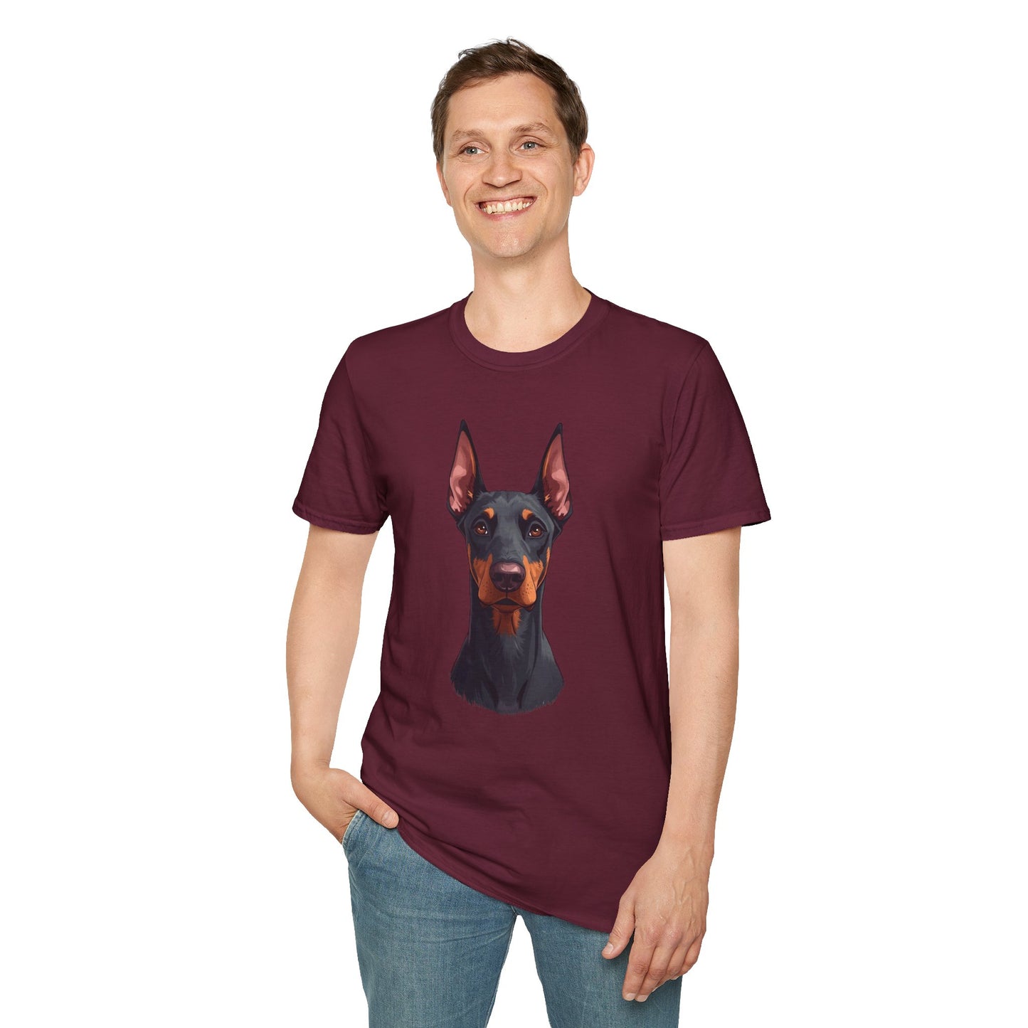 Doberman Dog Portrait Shirt – Doberman Dog Lover Gift, Cute Dog Mom Tee, Dog Dad Shirt, Pet Breed Apparel