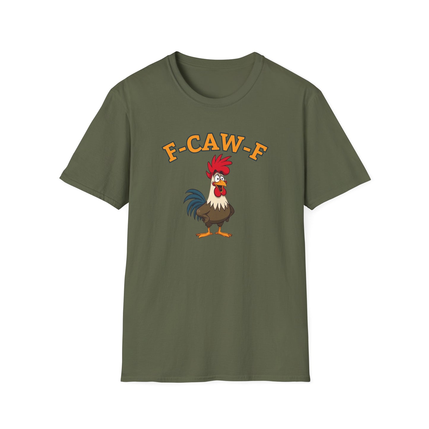 Funny F-CAW-F Rooster T-Shirt, Rooster Lover Shirt, Chicken Tee, Humorous Top, Fun Bird Apparel, Gift for him, Gift for her, Funny Shirt