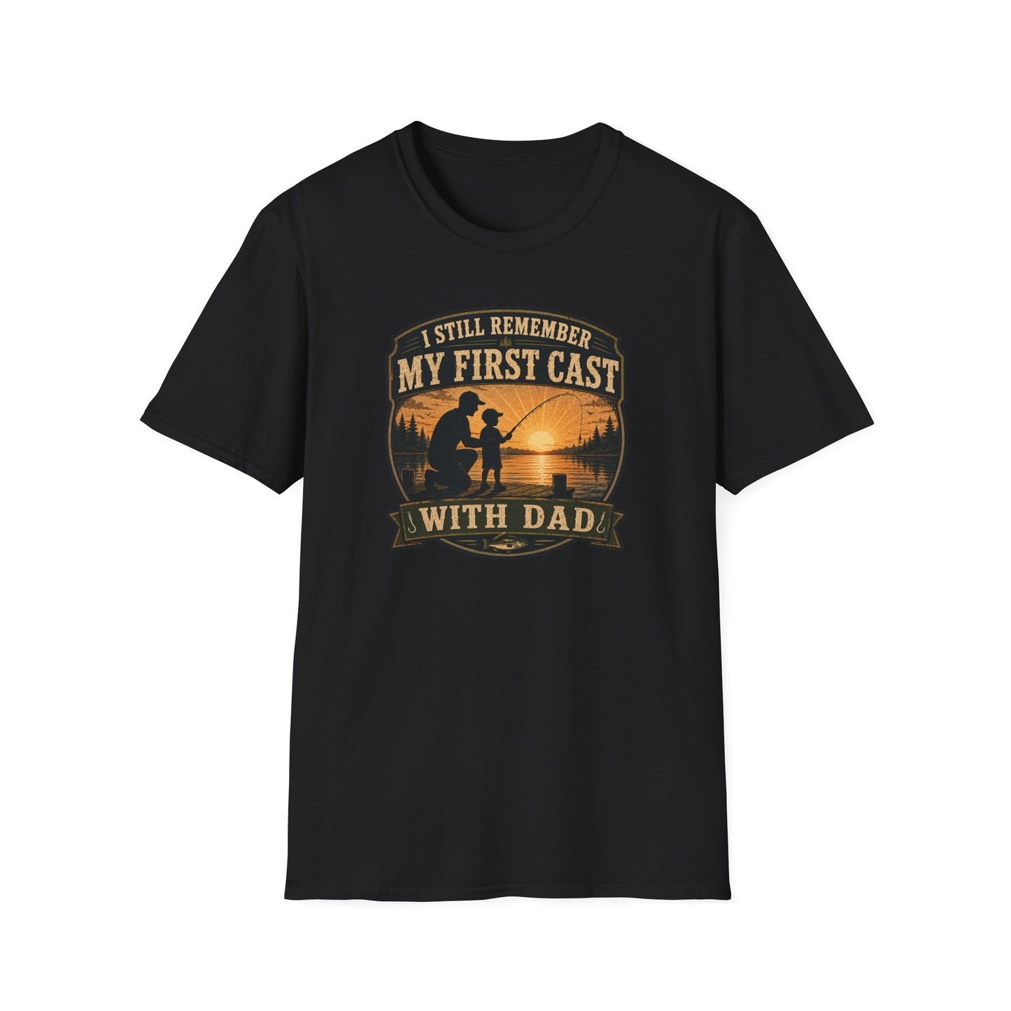 Fishing Dad Shirt, First Cast with Dad Tee, Fathers Day Fishing T-Shirt, Fisherman Gift, Dad and Son Fishing Shirt