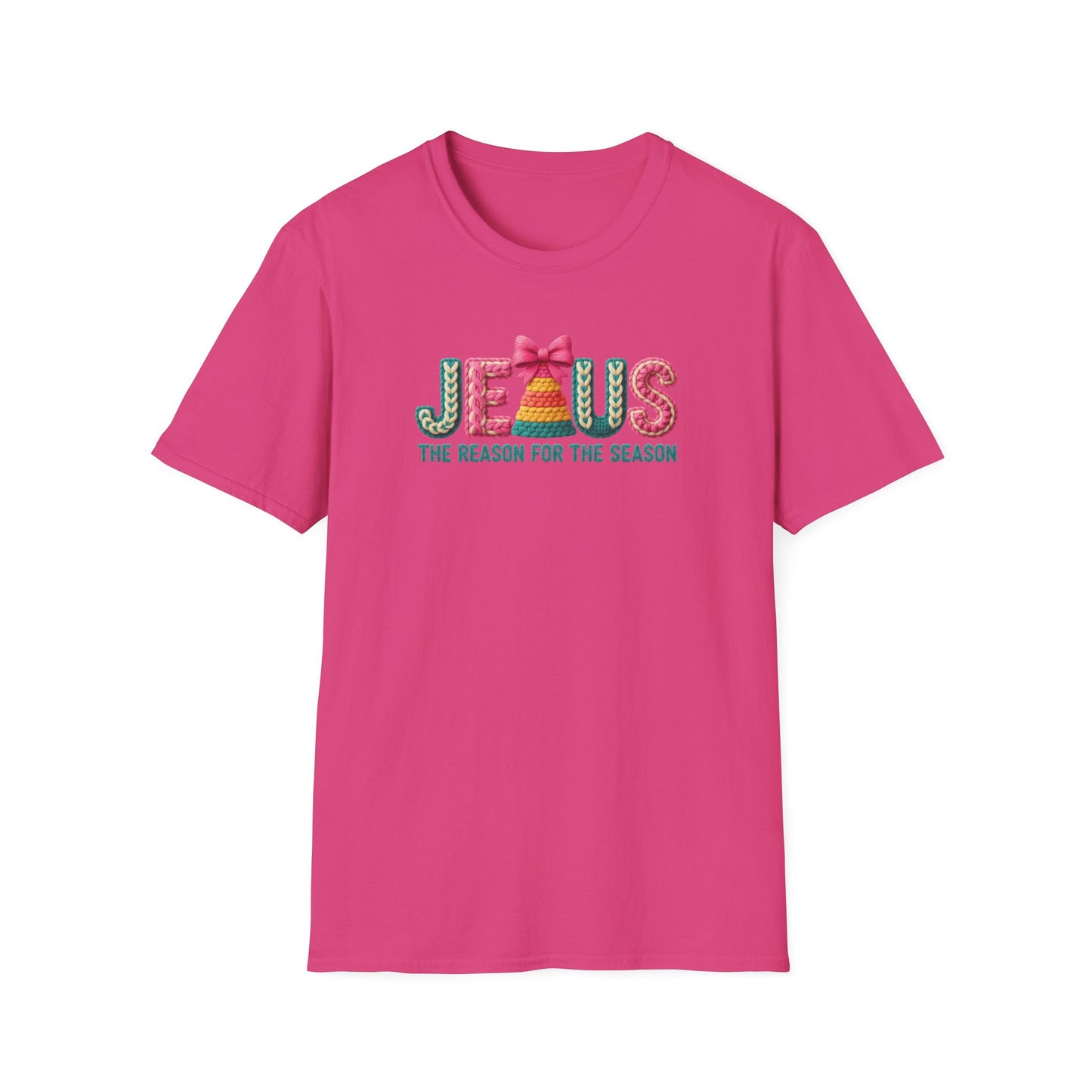 Jesus Christmas T-Shirt – The Reason for the Season Tee, Faith Christian Holiday Shirt with Bow Design