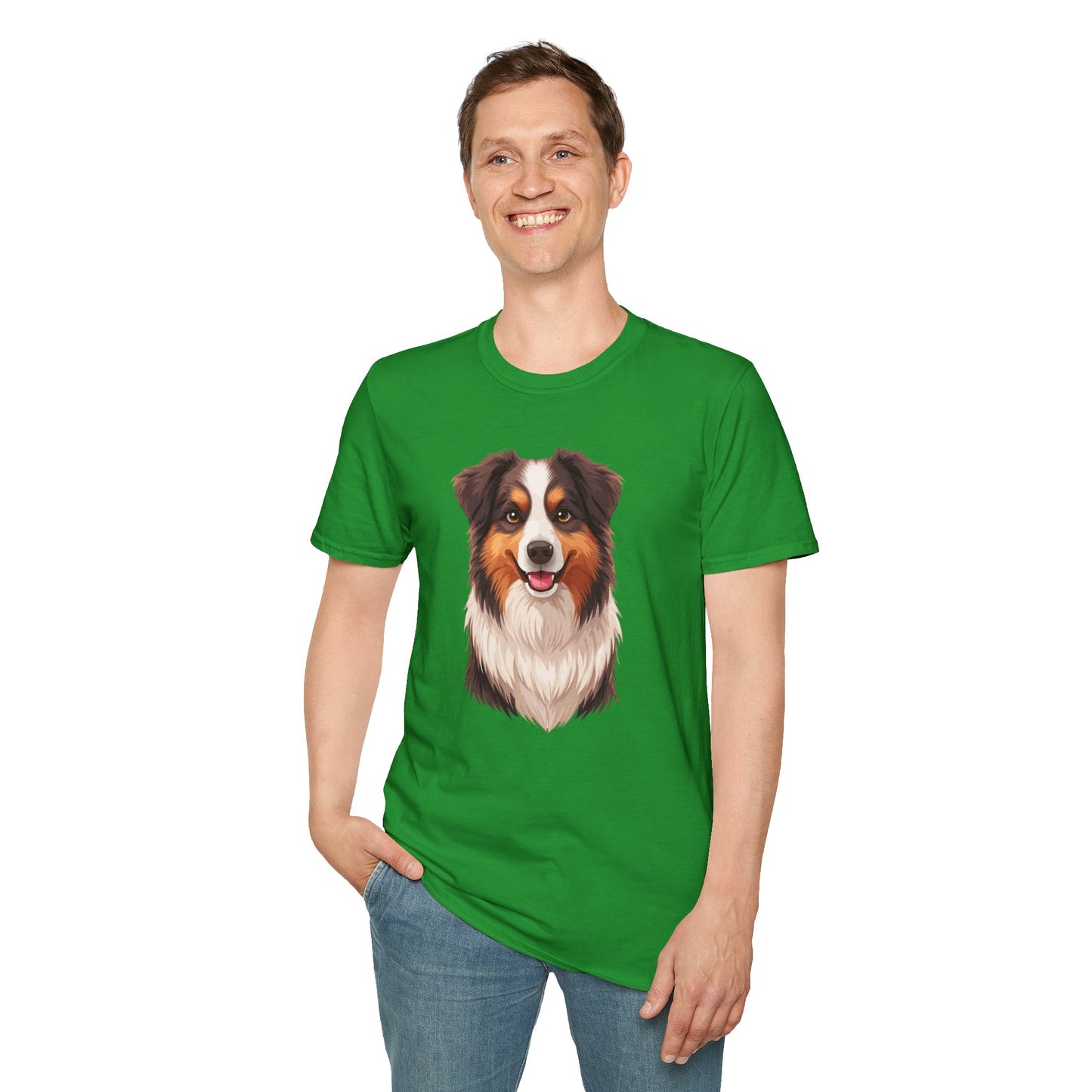 Australian Shepherd Dog Portrait Shirt – Aussie Dog Lover Gift, Cute Dog Mom Tee, Dog Dad Shirt, Pet Breed Apparel