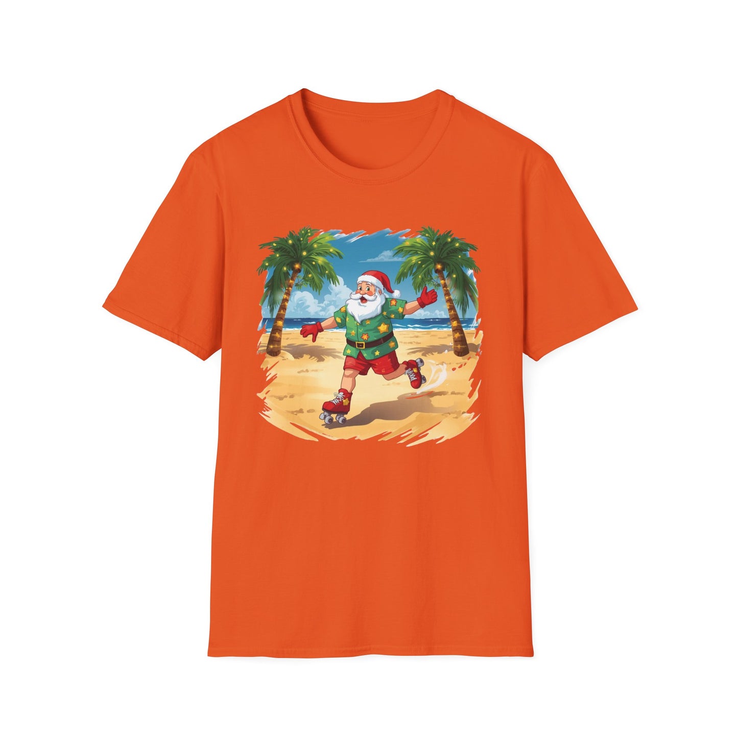 Tropical Santa skating shirt, Family Christmas Shirts, Christmas T Shirt, Holiday Shirt, Cute Xmas Shirt for the family, Holiday Gift
