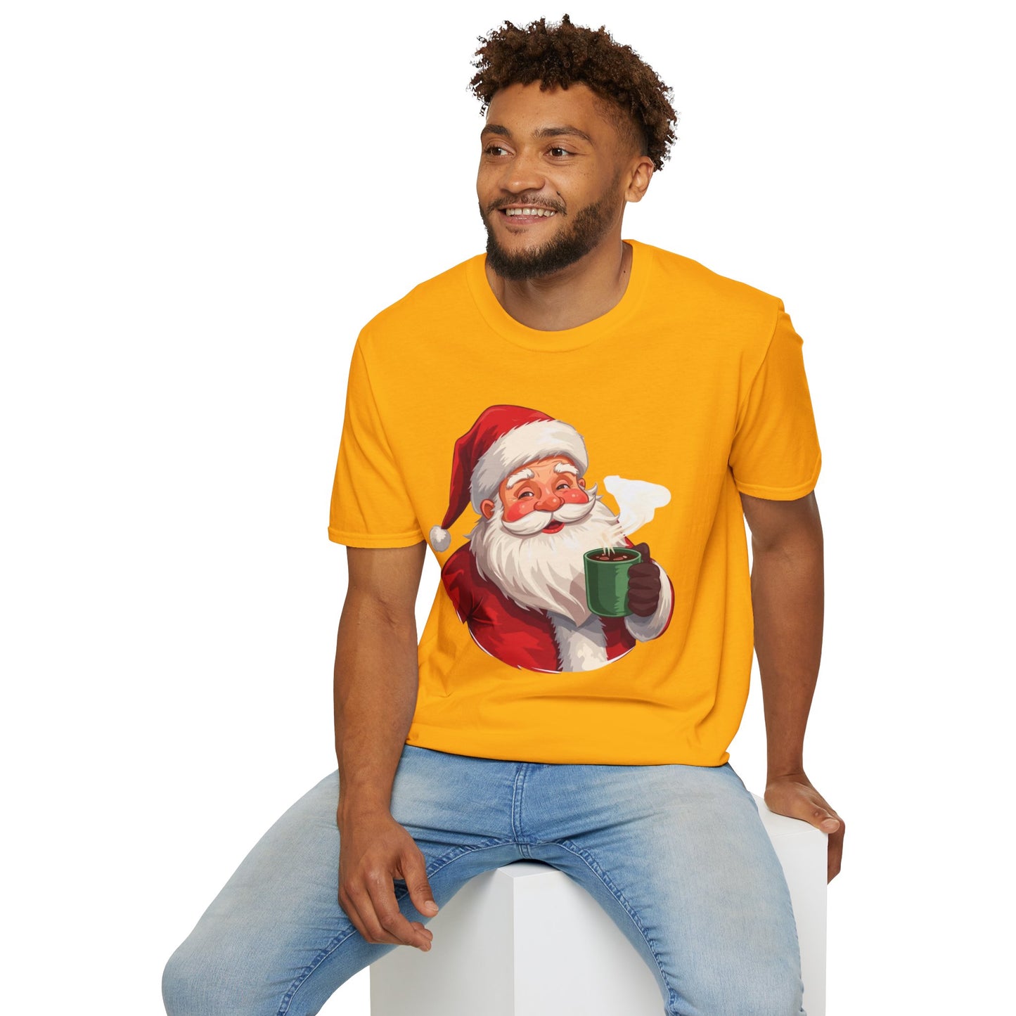 Santa enjoying Hot Chocolate Shirt, Family Christmas Shirts, Christmas T Shirt, Holiday Shirt, Cute Xmas Shirt for the family, Holiday Gift