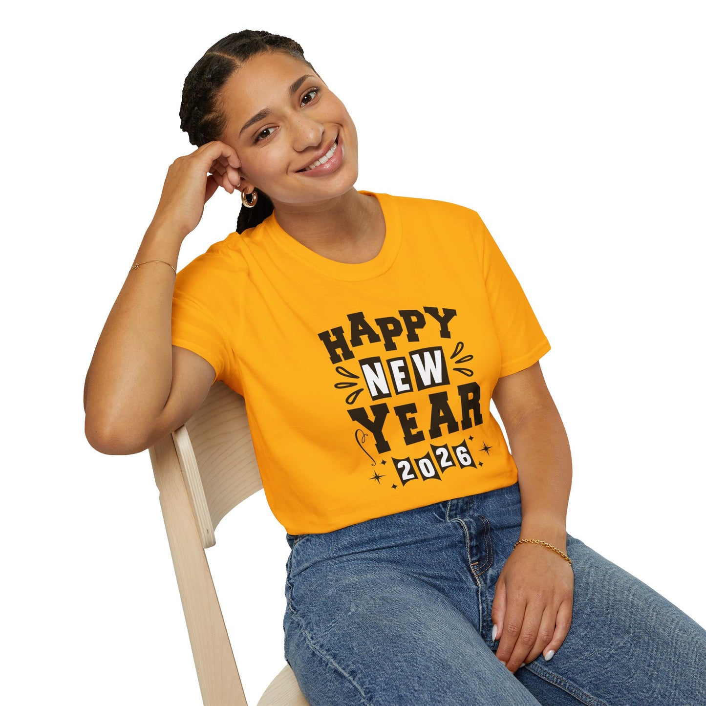 Happy New Year 2026 T-Shirt – Retro New Year Graphic Tee, NYE Party Shirt, Vintage Bold Typography 2026 Shirt, New Year’s Eve Countdown Outfit