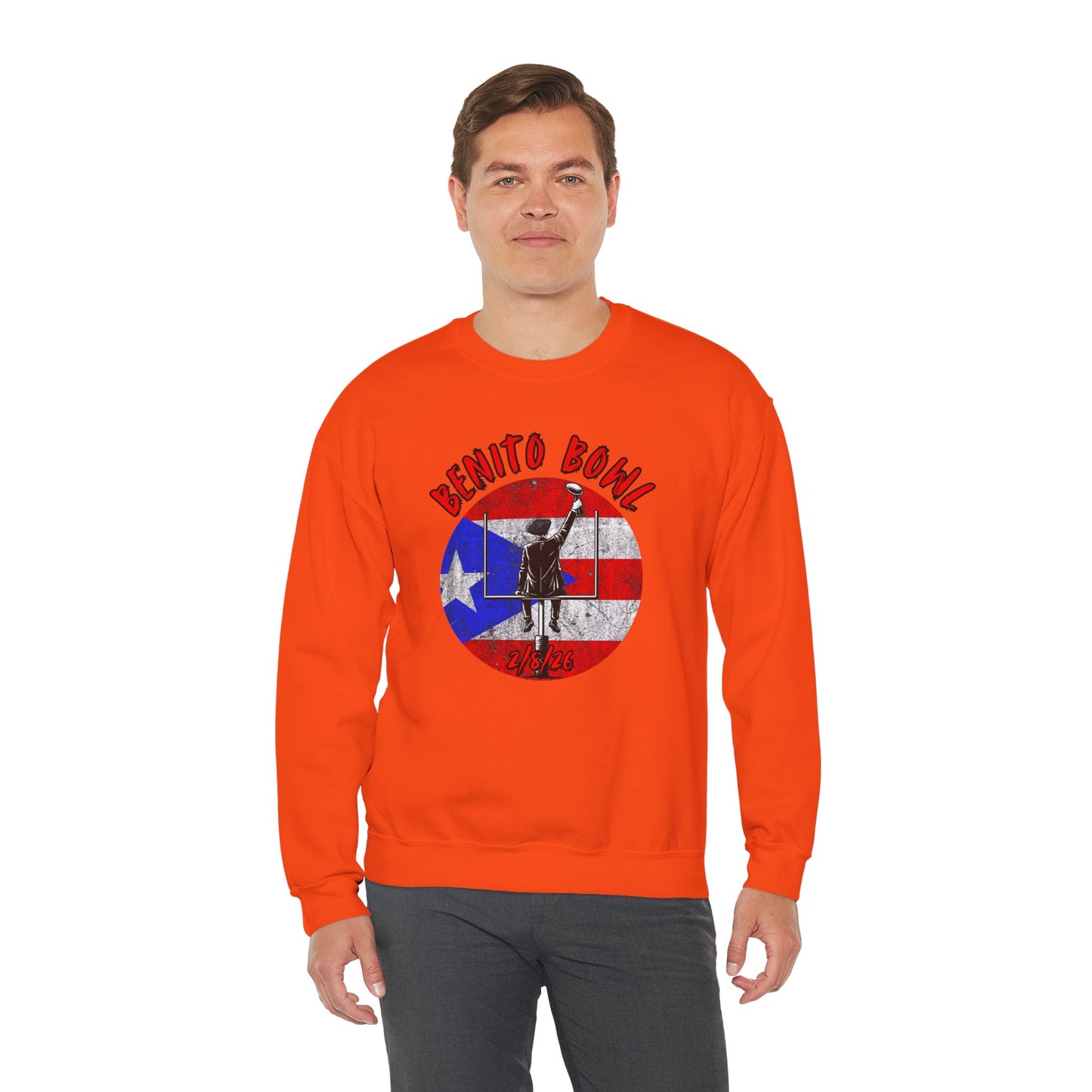 Benito Bowl 2/8/26 Sweatshirt – Puerto Rico Heritage, Boricua Pride Football Fan Sweatshirt