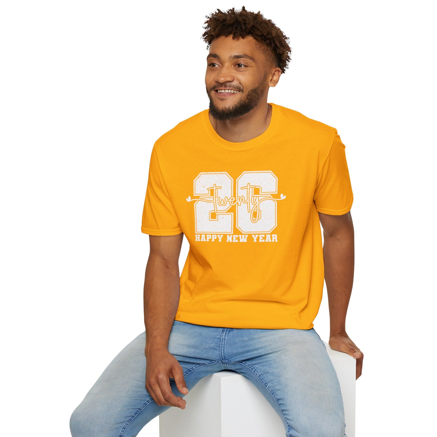 Happy New Year 2026 T-Shirt – Distressed Varsity 26 Twenty New Year Shirt, Retro College Style NYE Tee, New Year’s Eve Party Graphic Top
