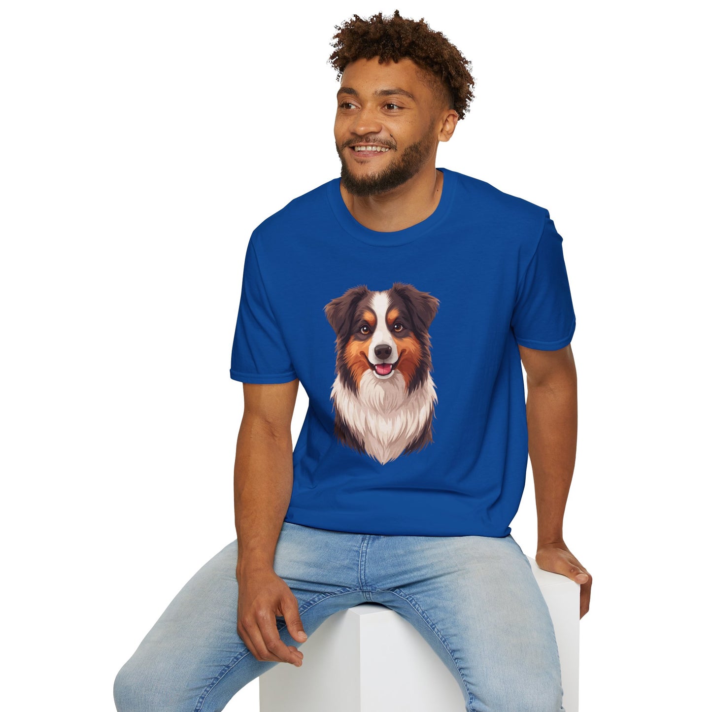 Australian Shepherd Dog Portrait Shirt – Aussie Dog Lover Gift, Cute Dog Mom Tee, Dog Dad Shirt, Pet Breed Apparel