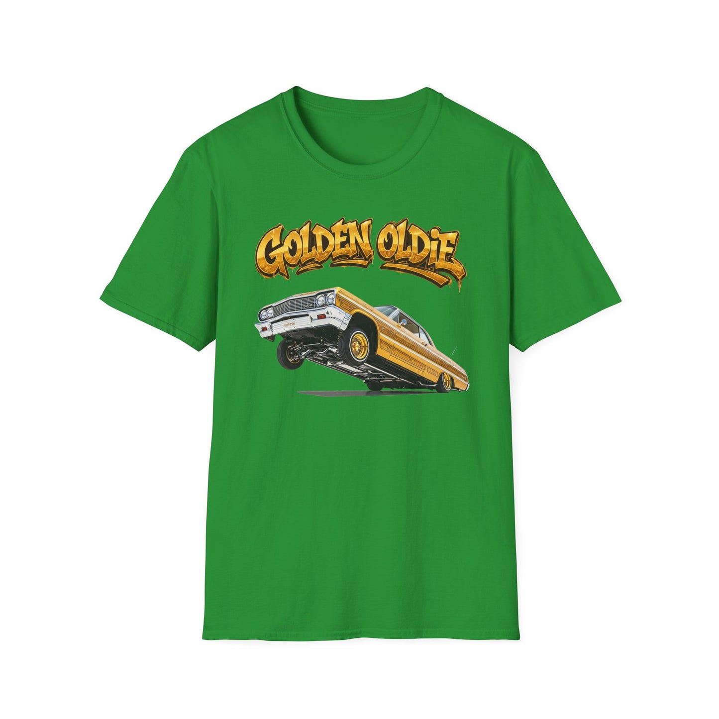 Golden Oldie Lowrider Shirt, Classic Car Tee, Vintage Auto Graphic Shirt, Car Enthusiast Gift, Retro Car Lover Tee