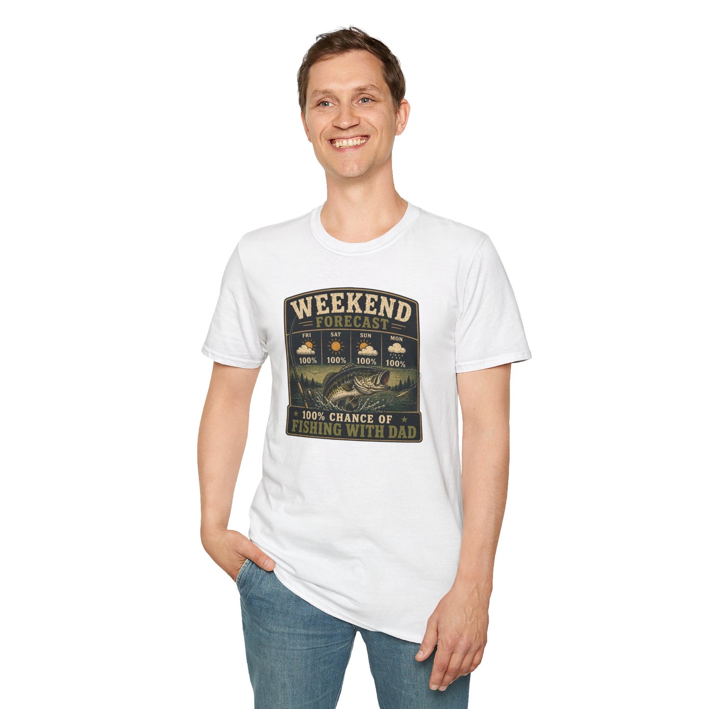 Fishing Dad Shirt, Weekend Forecast Fishing with Dad Tee, Bass Fishing T-Shirt, Fathers Day Gift for Dad, Fisherman Shirt