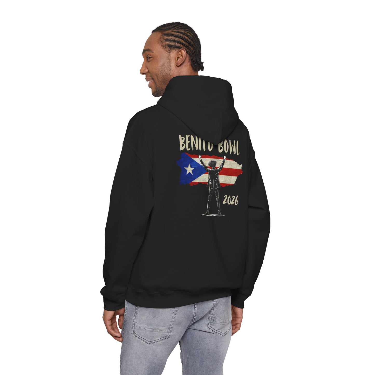 Benito Bowl PR Flag 2026 Hoodie, Benito Bowl XL, Football Fan Gift, Puerto Rico Boricua Heritage Culture Pride Hoodie
