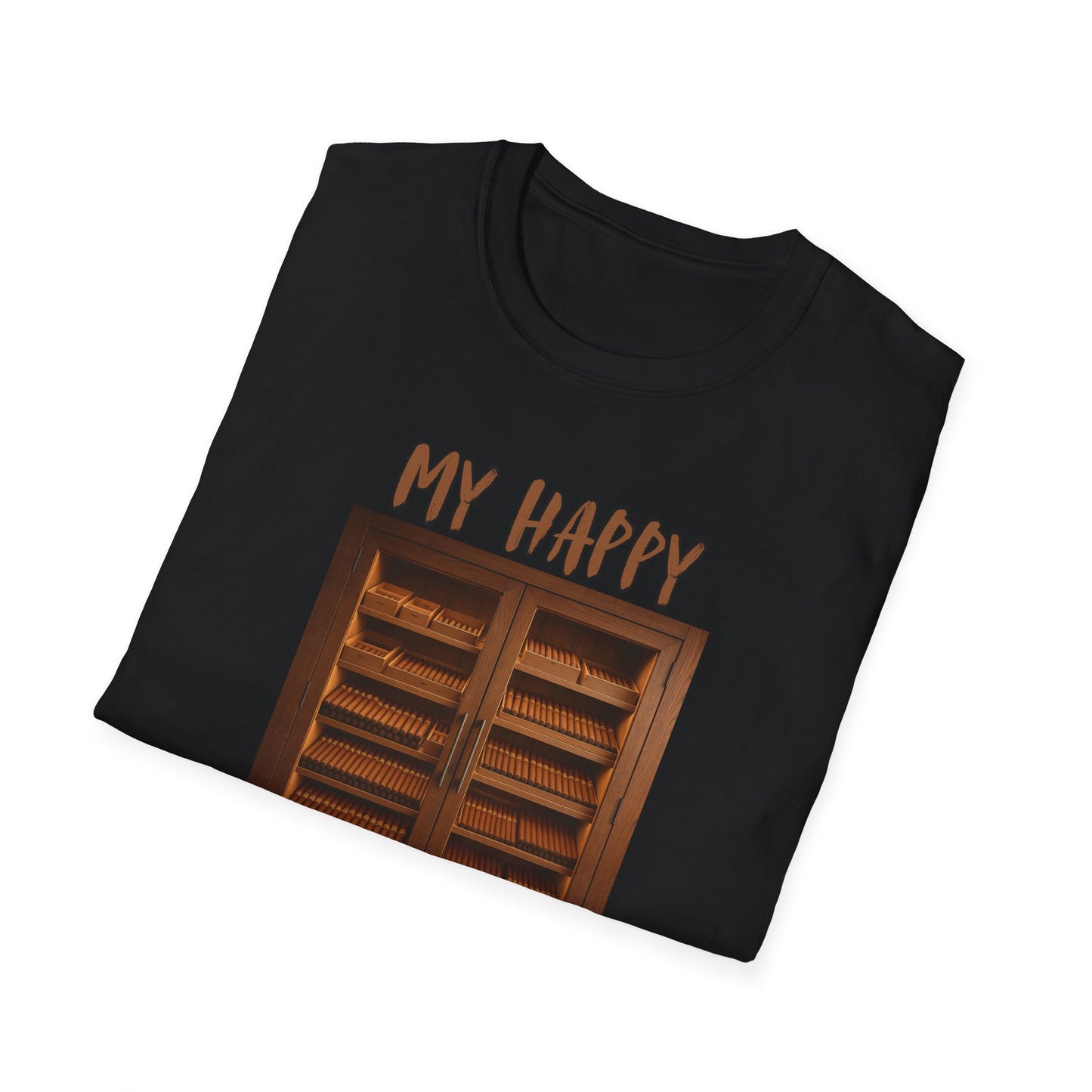 My Happy Place Cigar Unisex T-Shirt, BBQ Pool Party Shirt, Relaxation Leisure, Cigar lover Gift, Cigar Aficionado, Dad Gift, Summer Shirt