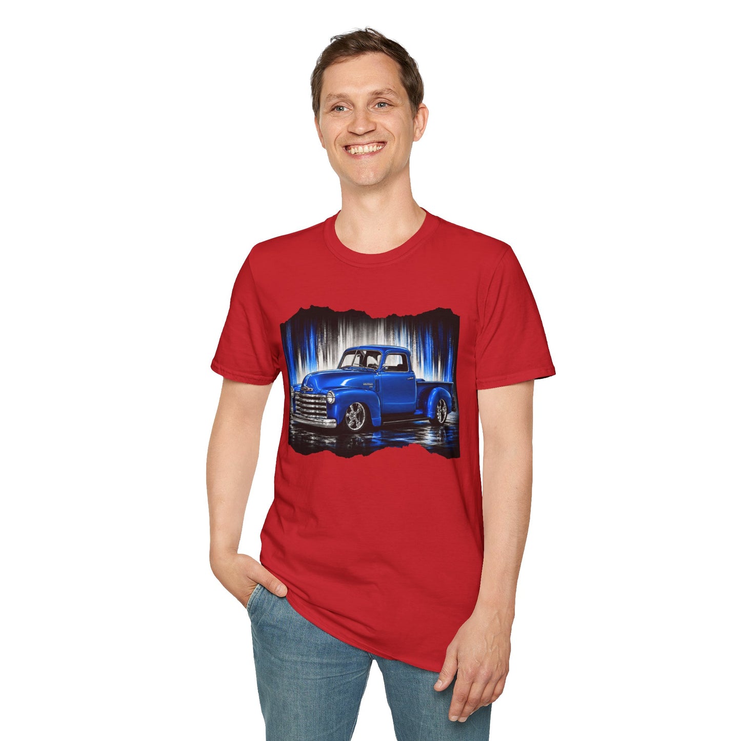 Vintage Truck Shirt, Blue Pickup Truck Tee, Classic Truck Graphic Shirt, Truck Enthusiast Gift, Retro Auto Unisex Tee