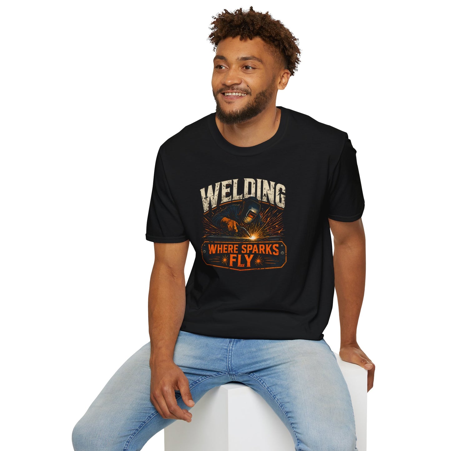 Welding Where Sparks Fly Shirt, Funny Welder T Shirt Gift, Welding Graphic Tee, Metal Worker Shirt, Blue Collar Tee