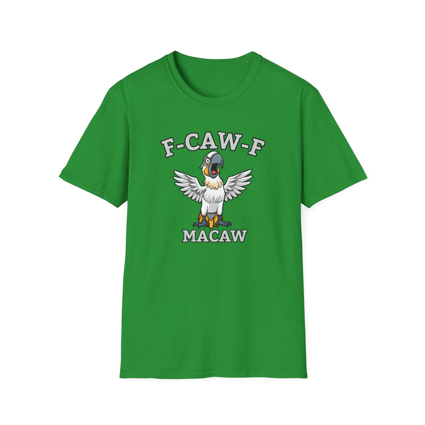Funny F-CAW-F Macaw Parrot T-Shirt, Parrot Lover Shirt, Macaw Tee, Humorous Top, Macaw Parrot Apparel, Gift for him, Gift for her