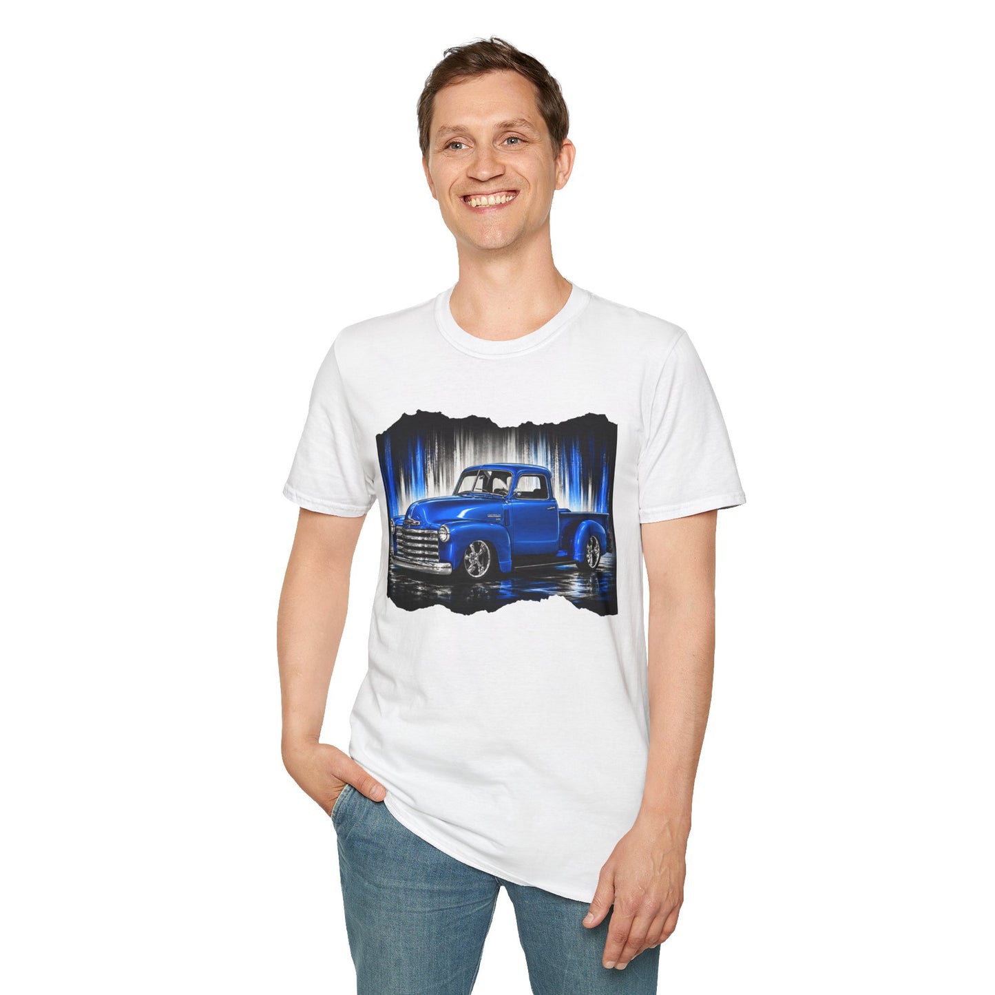 Vintage Truck Shirt, Blue Pickup Truck Tee, Classic Truck Graphic Shirt, Truck Enthusiast Gift, Retro Auto Unisex Tee