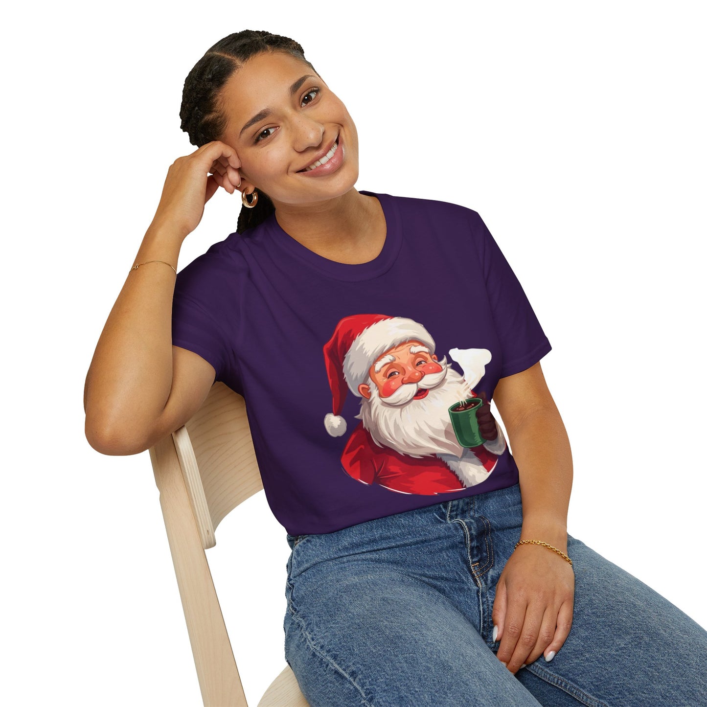 Santa enjoying Hot Chocolate Shirt, Family Christmas Shirts, Christmas T Shirt, Holiday Shirt, Cute Xmas Shirt for the family, Holiday Gift