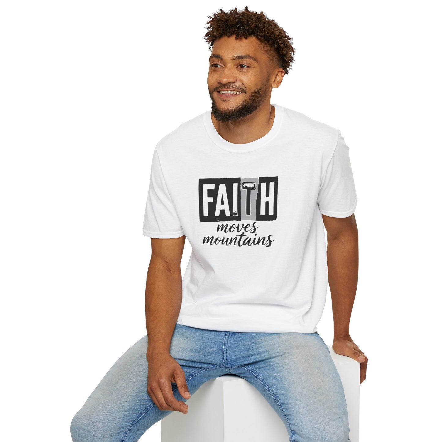 Faith Moves Mountains T-Shirt – Inspirational Christian Shirt, Bible Verse Faith Tee, Motivational Religious Apparel