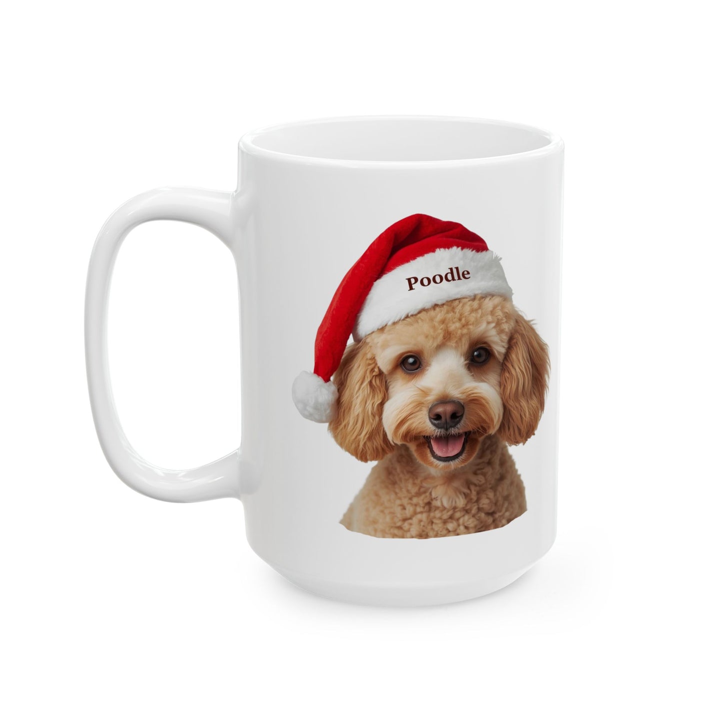 Poodle Holiday Portrait Mug – Cute Holiday Coffee Cup, Festive Poodle Ceramic Mug, Christmas Gift Idea (11oz/15oz)