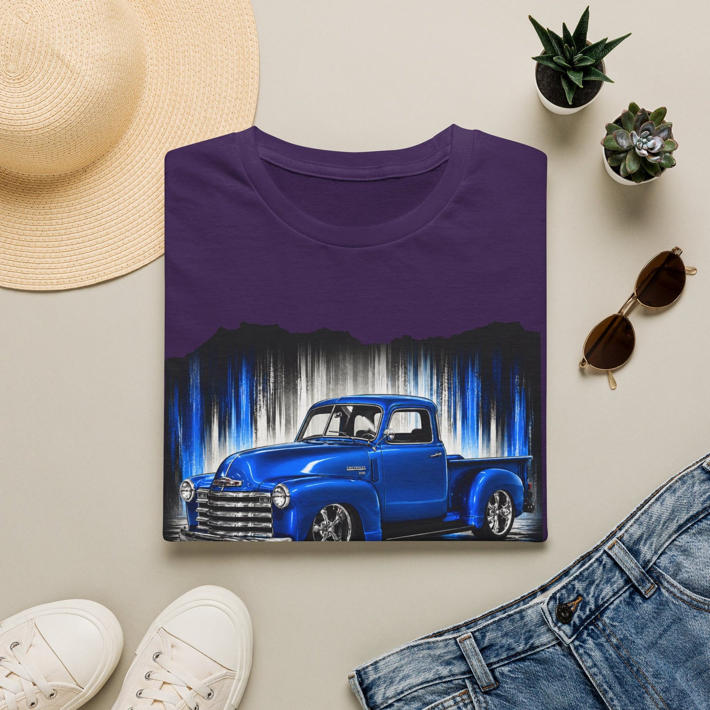 Vintage Truck Shirt, Blue Pickup Truck Tee, Classic Truck Graphic Shirt, Truck Enthusiast Gift, Retro Auto Unisex Tee