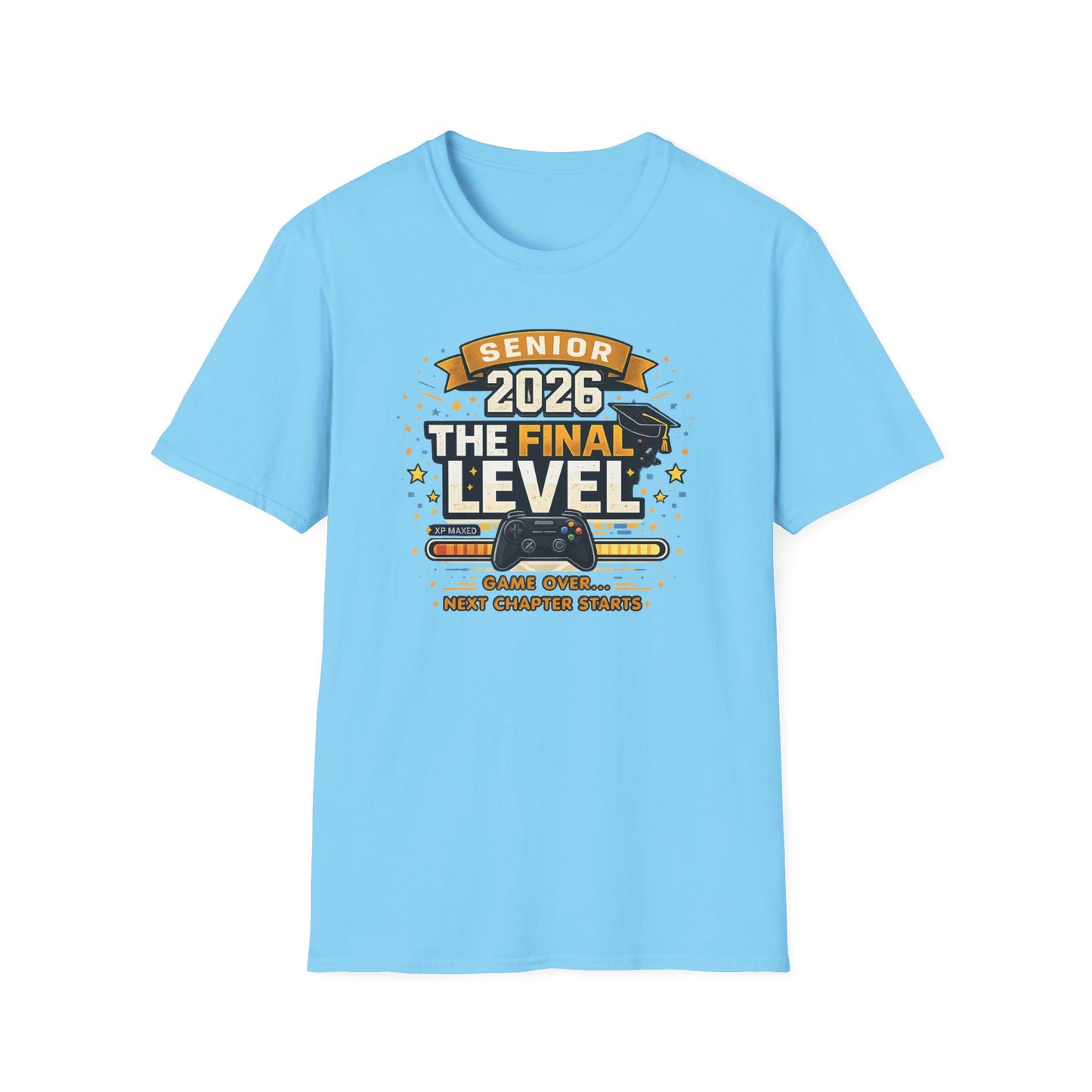 Senior 2026 The Final Level Gamer Graduation T-Shirt, Class of 2026 Game Over Next Chapter Starts Tee for Boys Girls Grad