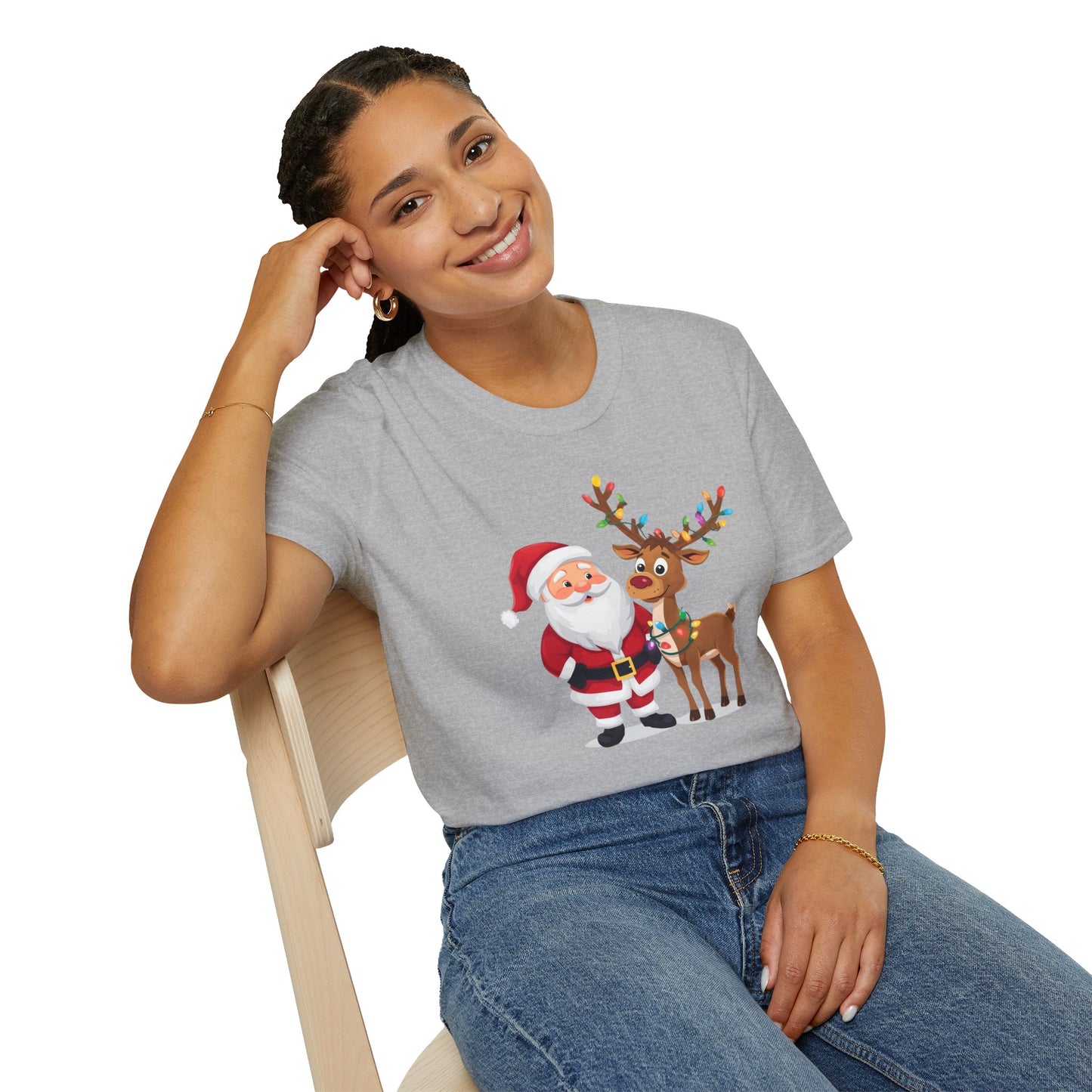 Santa and Rudolph Shirt, Family Christmas Shirts, Christmas T Shirt, Holiday Shirt, Cute Xmas Shirt for the family, Holiday Gift