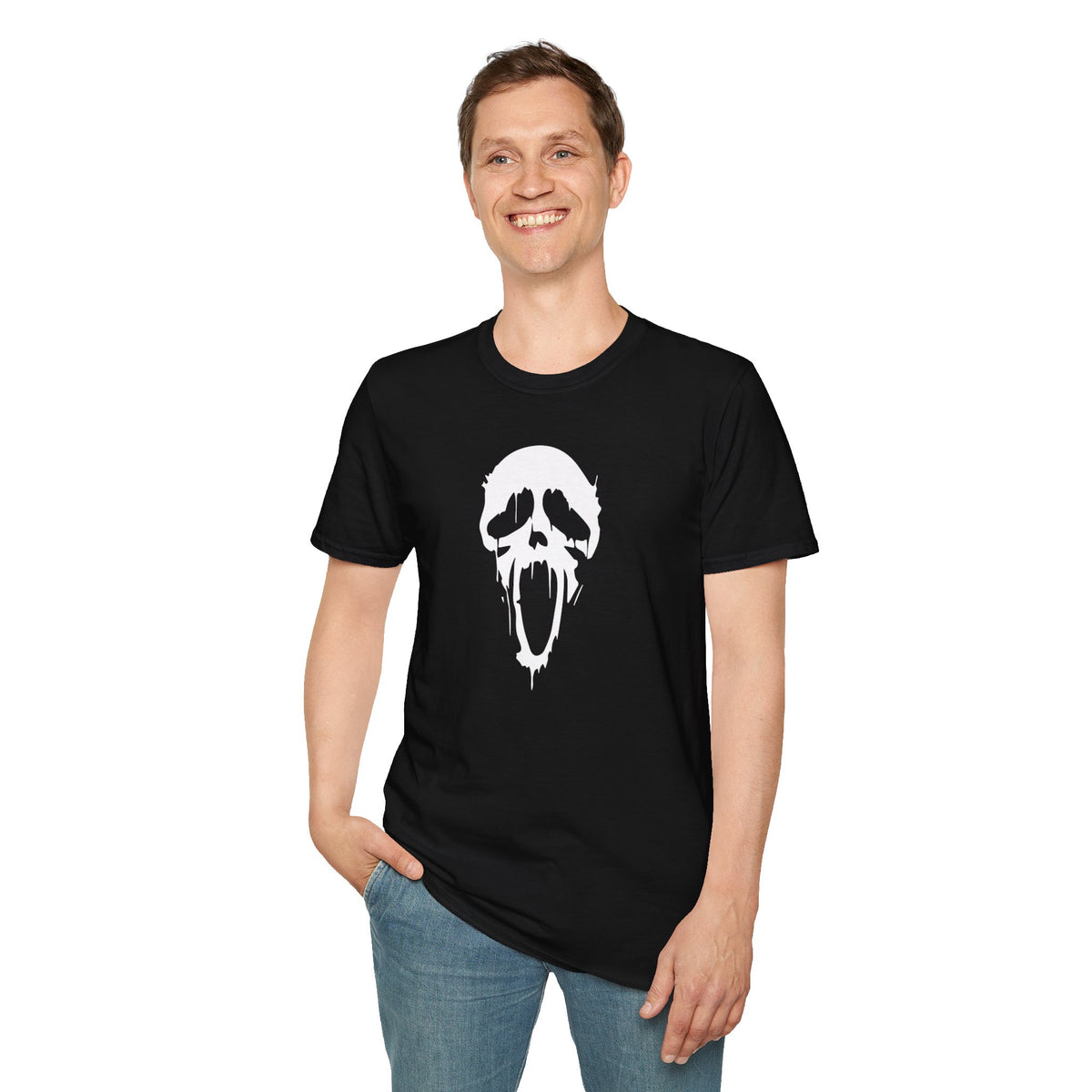Scream Villain Ghost face Softstyle T-Shirt, Scream Scary Movie Tee, Halloween Shirt, Horror Movie Gift, Ghost Horror Gift