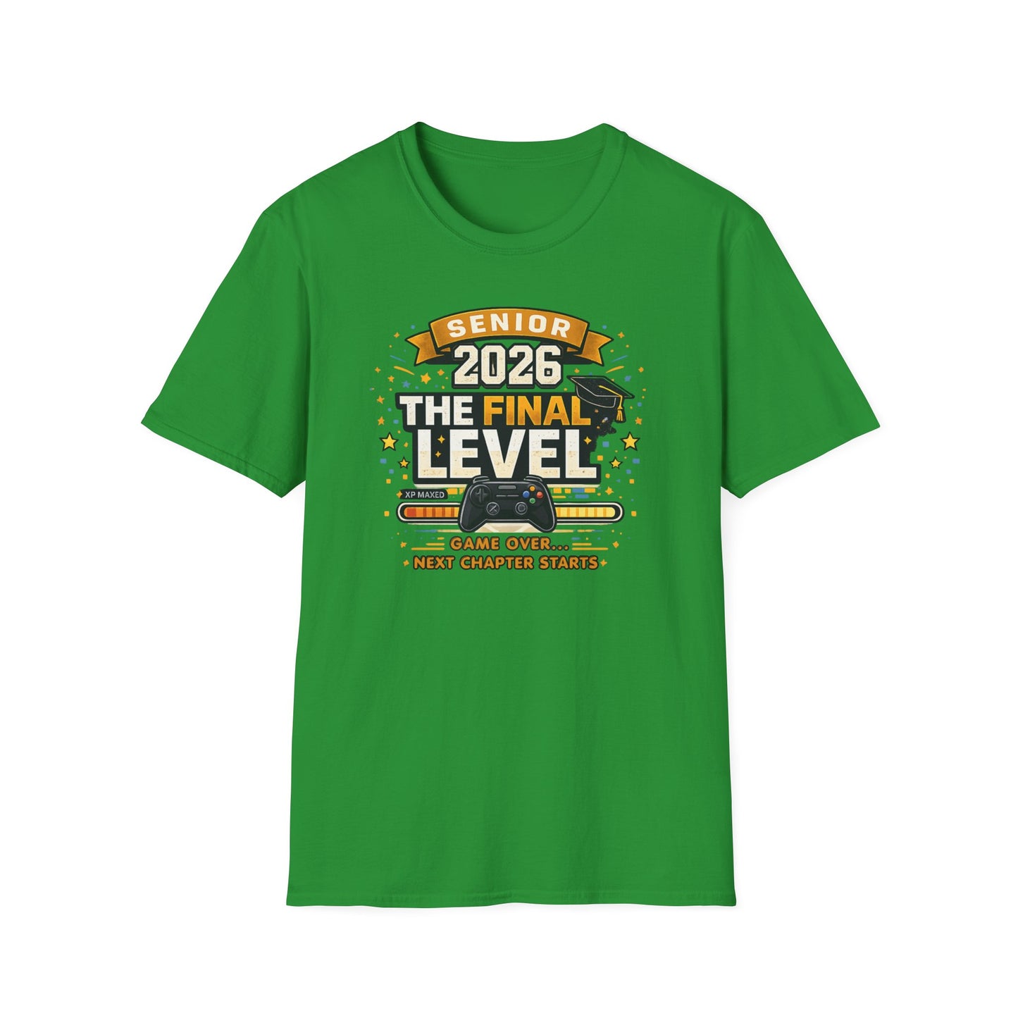 Senior 2026 The Final Level Gamer Graduation T-Shirt, Class of 2026 Game Over Next Chapter Starts Tee for Boys Girls Grad