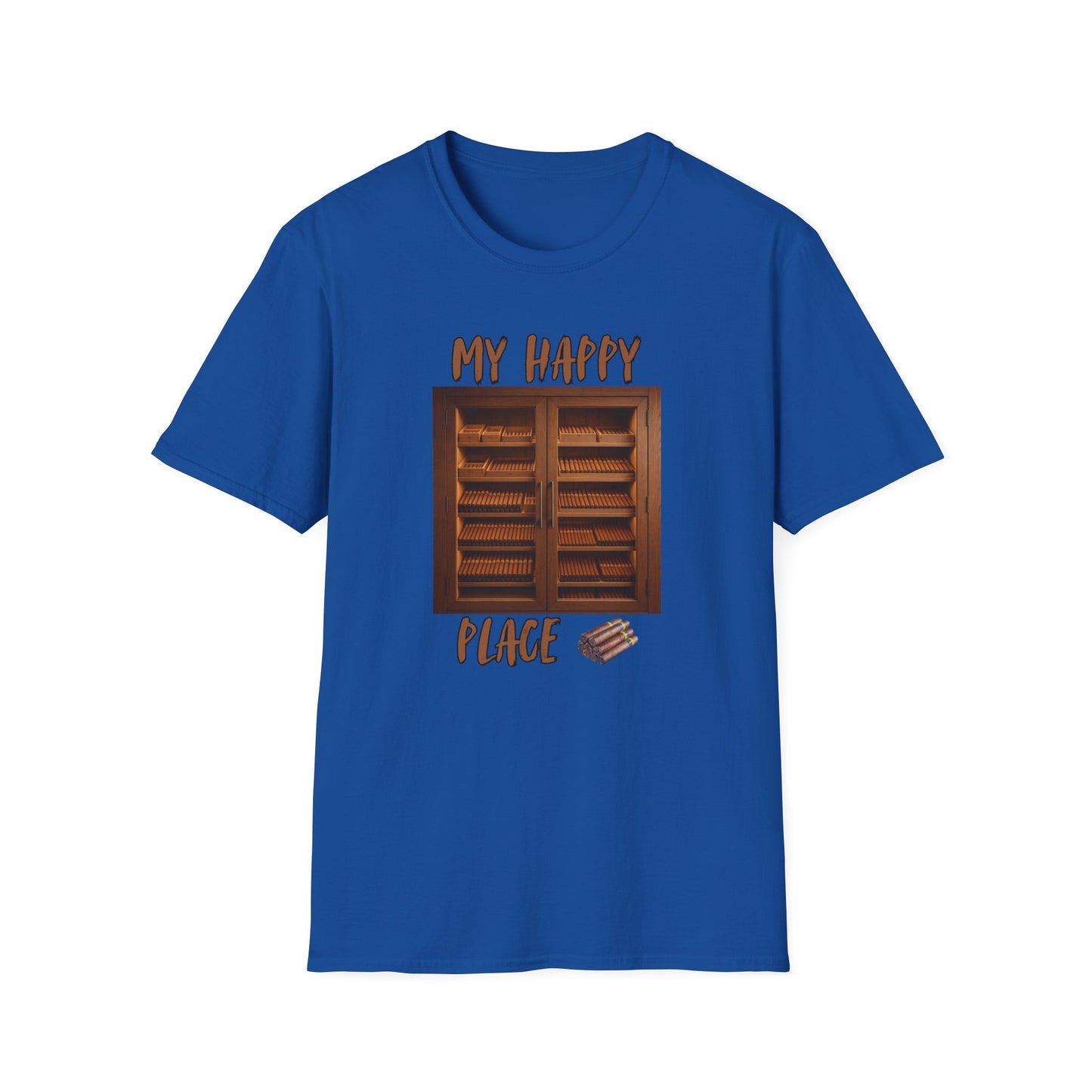 My Happy Place Cigar Unisex T-Shirt, BBQ Pool Party Shirt, Relaxation Leisure, Cigar lover Gift, Cigar Aficionado, Dad Gift, Summer Shirt